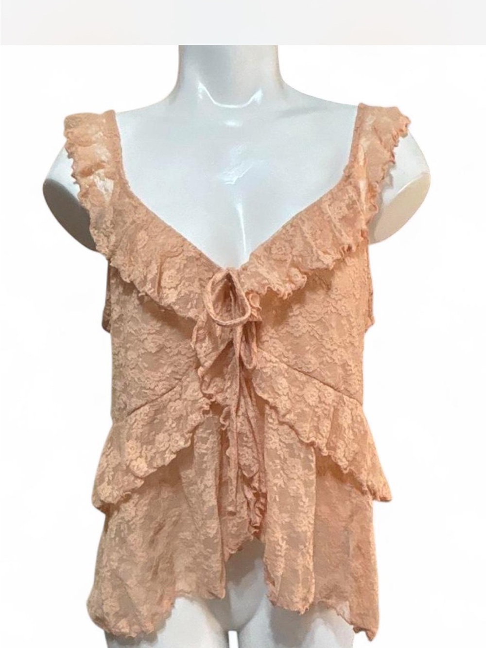 Old Navy Peach Lace Trim Tank Top